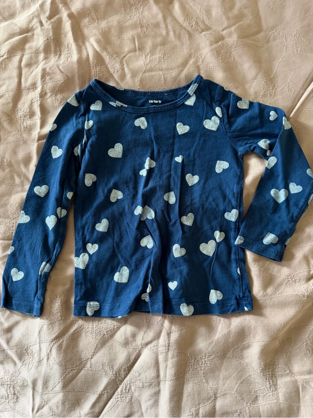 Carter's Dark Blue Long-Sleeve Heart Print Tee